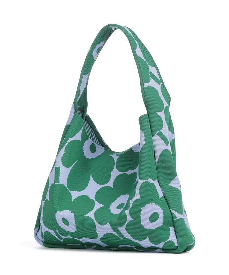 Marimekko Knitted Unikko Beuteltasche dark green/blue
