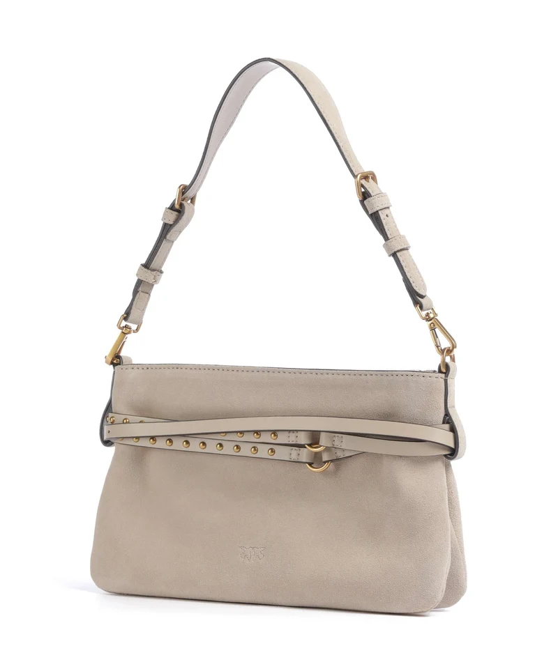 Pinko Belt Mini Schultertasche beige/grigio fumo/antique gold