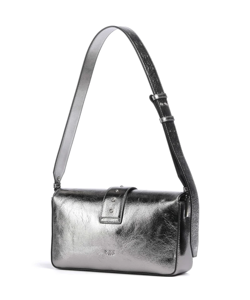 Pinko Love One Classic Slouchy Schultertasche antracite/old silver