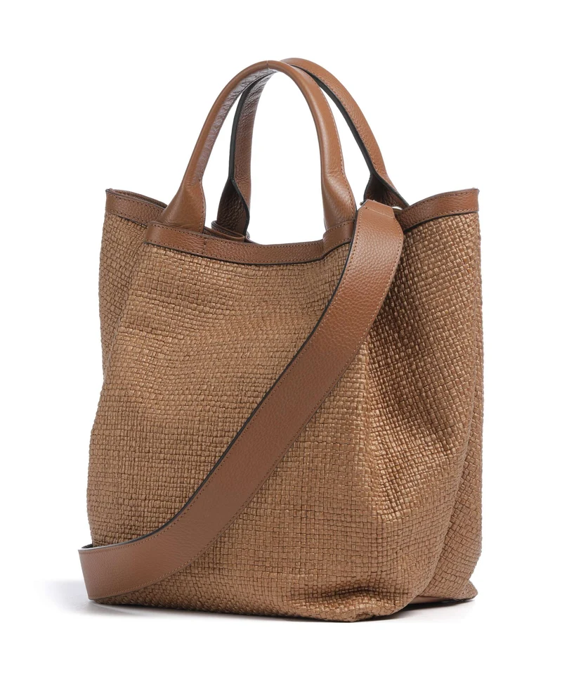 Abro Raffia Intreccio Essential Medium Handtasche caramel/cognac