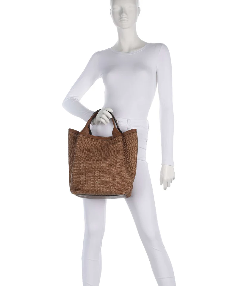 Abro Raffia Intreccio Essential Medium Handtasche caramel/cognac