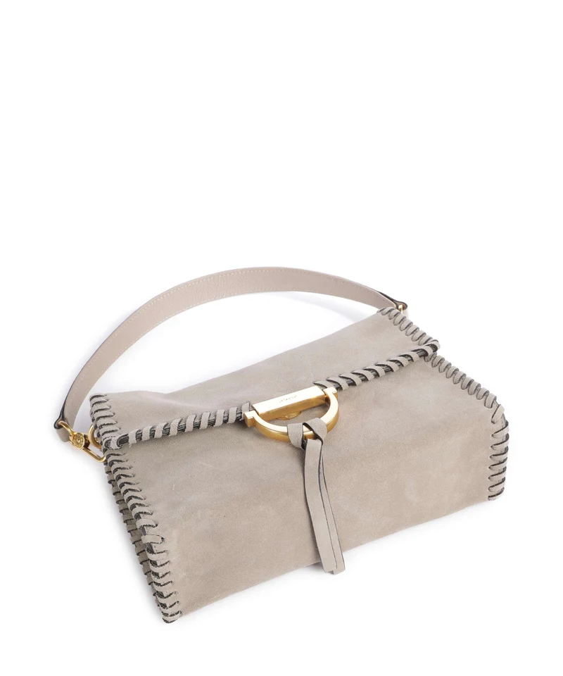 Abro Suede Temi Stitch Schultertasche siena