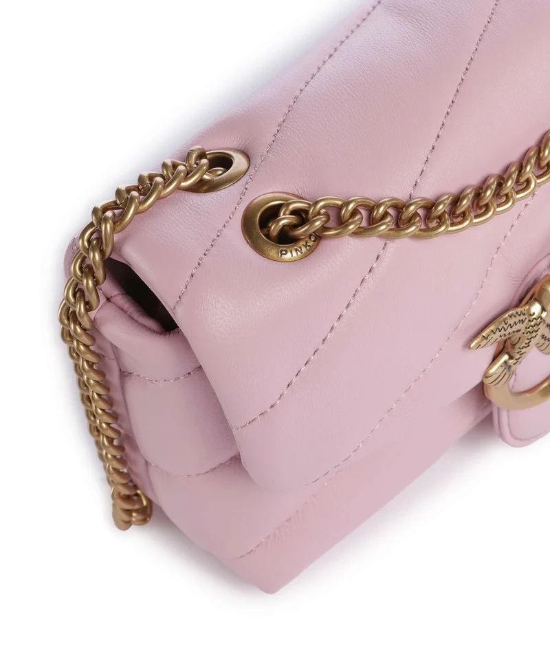 Pinko Love Puff Baby Schultertasche rosa chiaro/antique gold