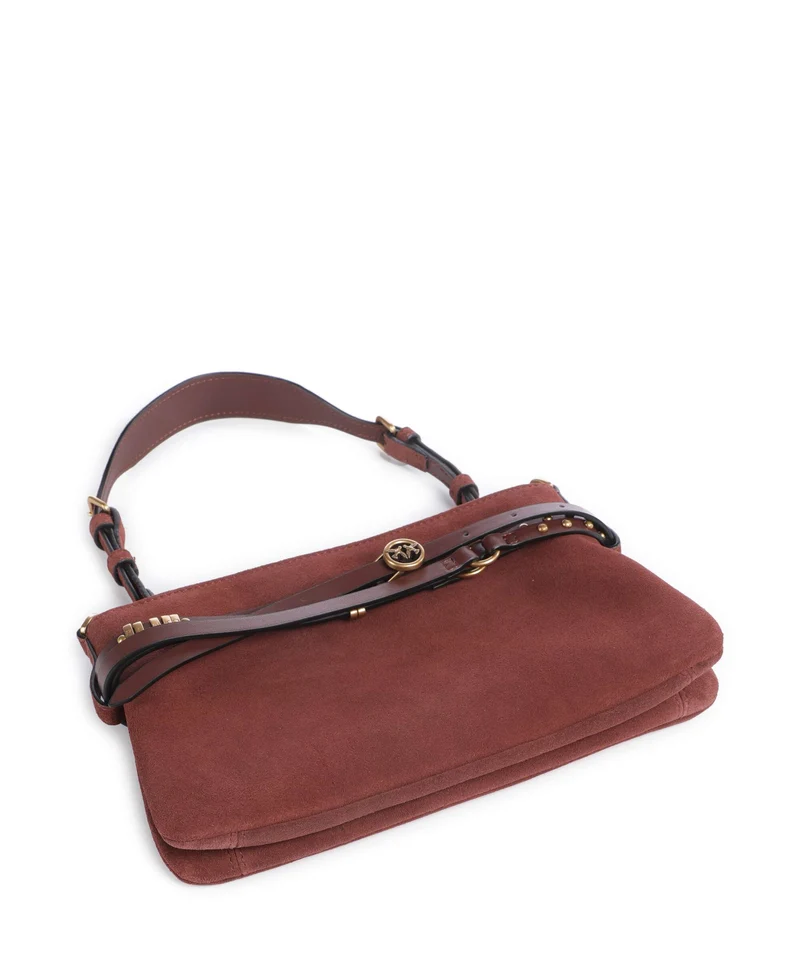 Pinko Belt Mini Schultertasche burgundy wine/antique gold