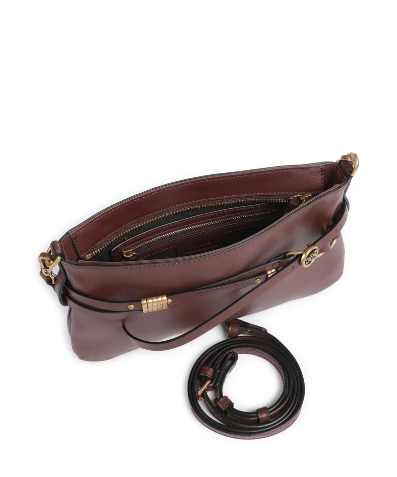 Pinko Belt Mini Schultertasche burgundy wine/antique gold