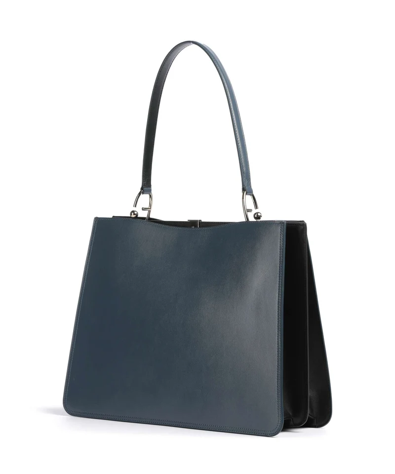 Furla Agata L Shopper grigio blu/nero