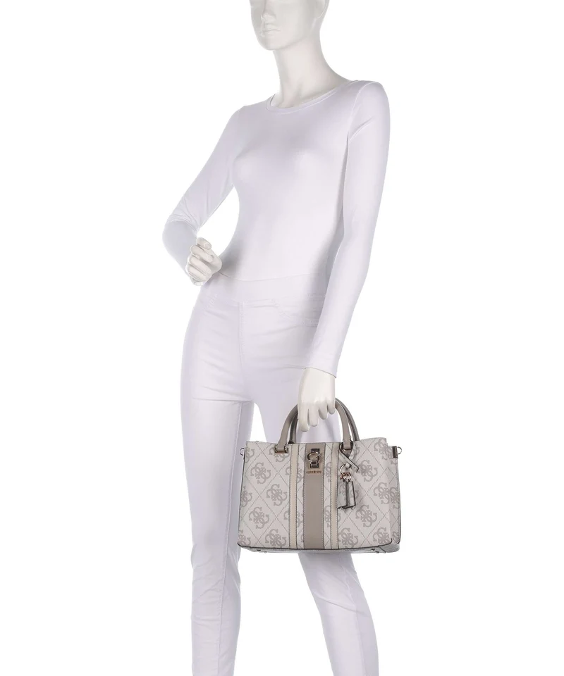 Guess Erenia Handtasche dark taupe logo