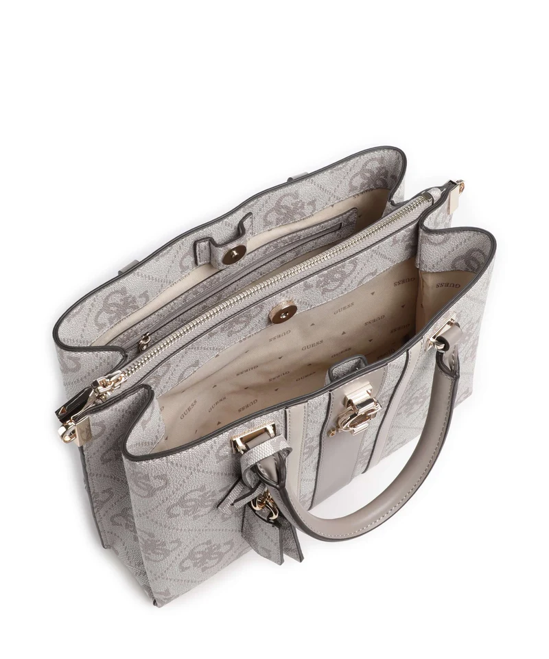 Guess Erenia Handtasche dark taupe logo