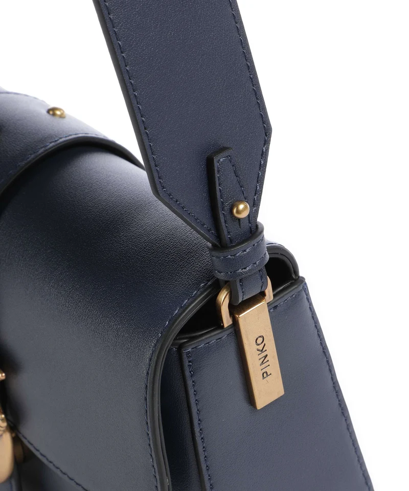 Pinko Love One Mini Slouchy Schultertasche blu indaco ombroso/antique gold