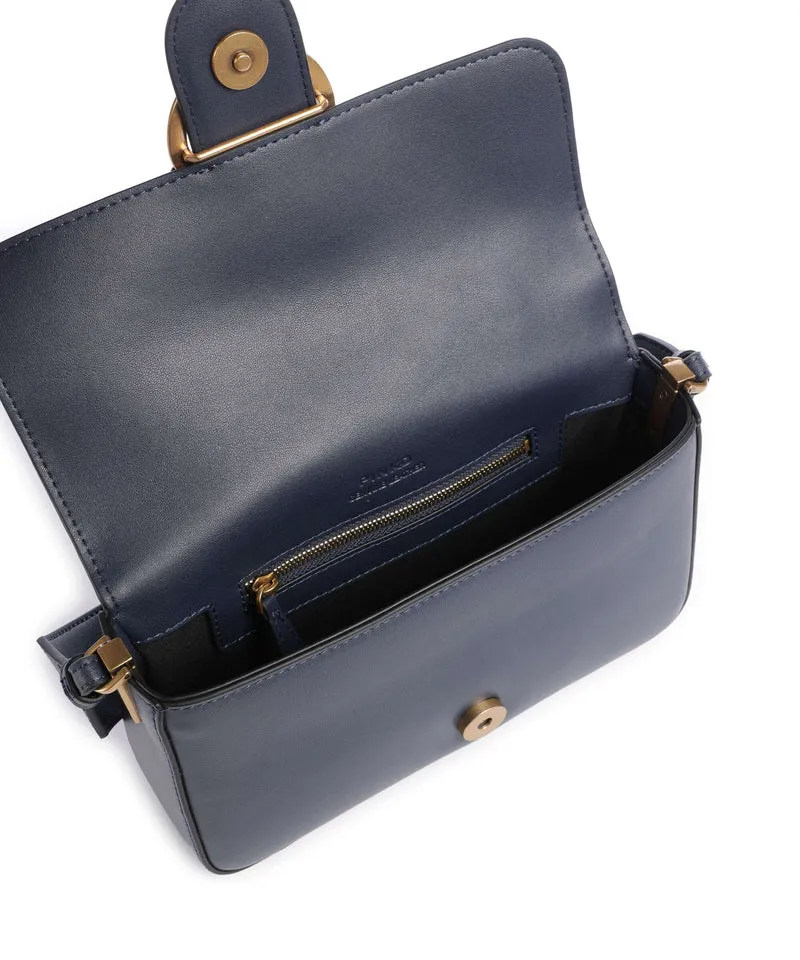 Pinko Love One Mini Slouchy Schultertasche blu indaco ombroso/antique gold