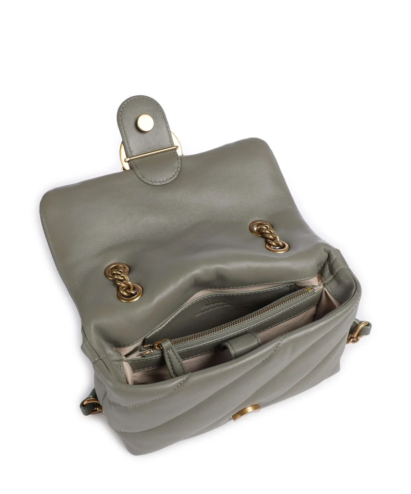 Pinko Love Puff Mini Schultertasche verde vertiver/antique gold