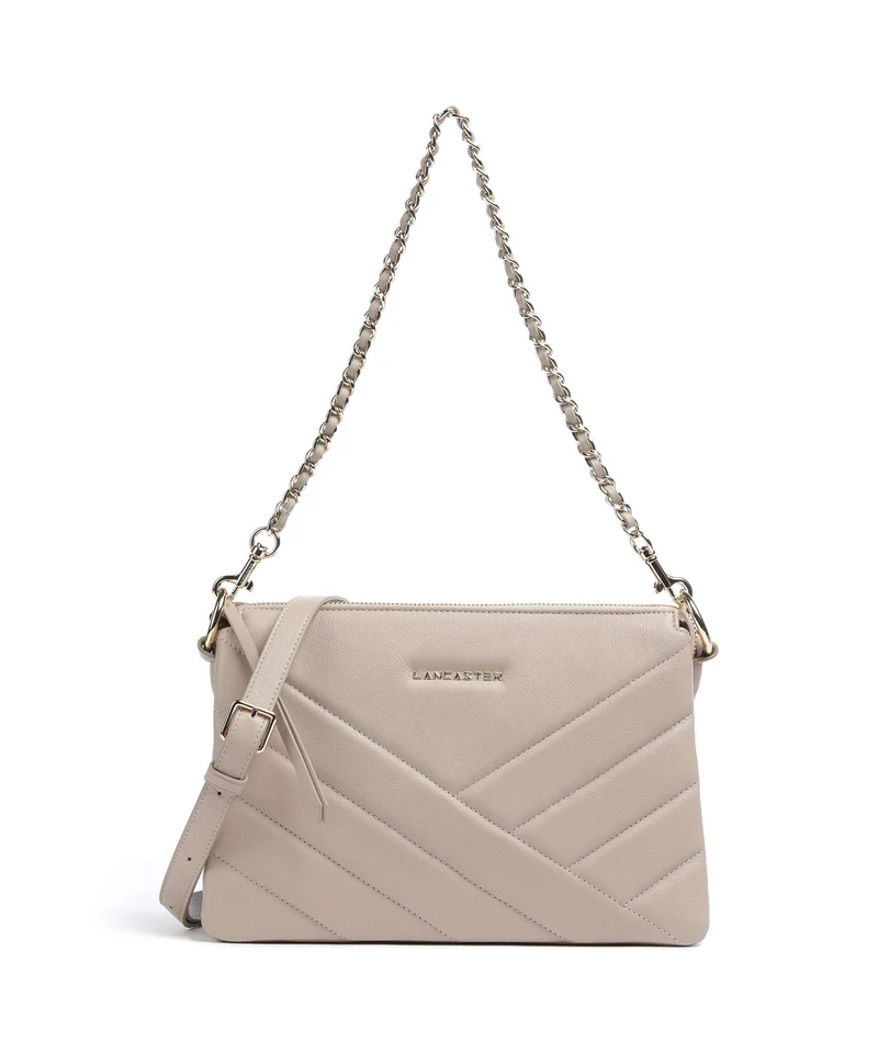 Lancaster Soft Matelassé Schultertasche beige