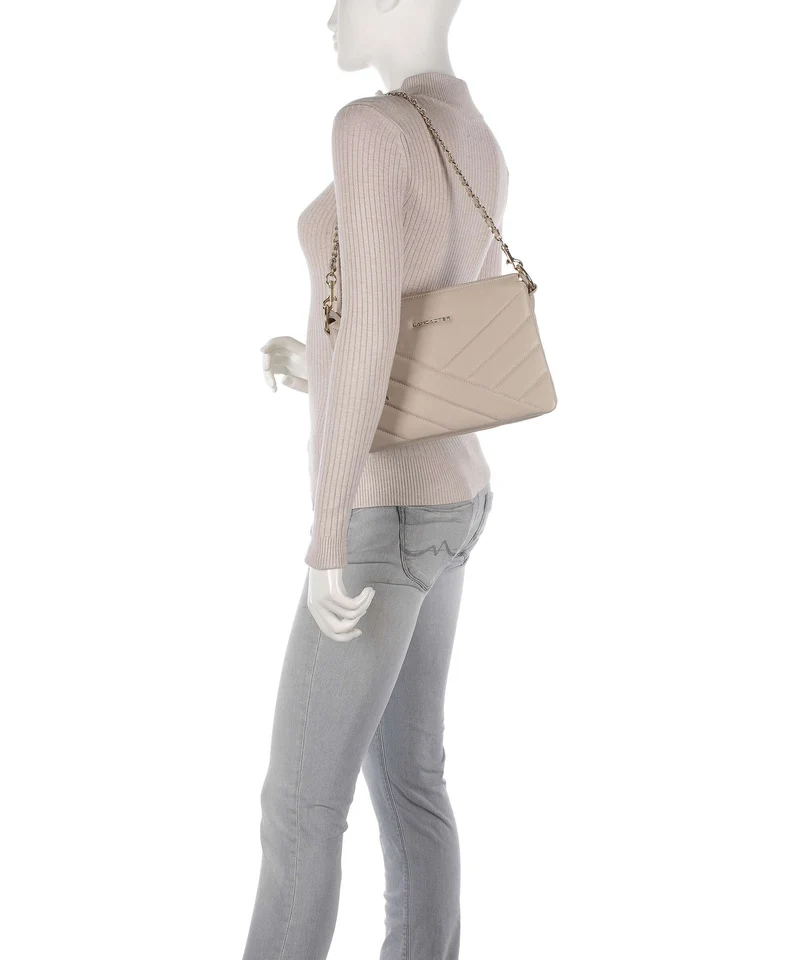 Lancaster Soft Matelassé Schultertasche beige