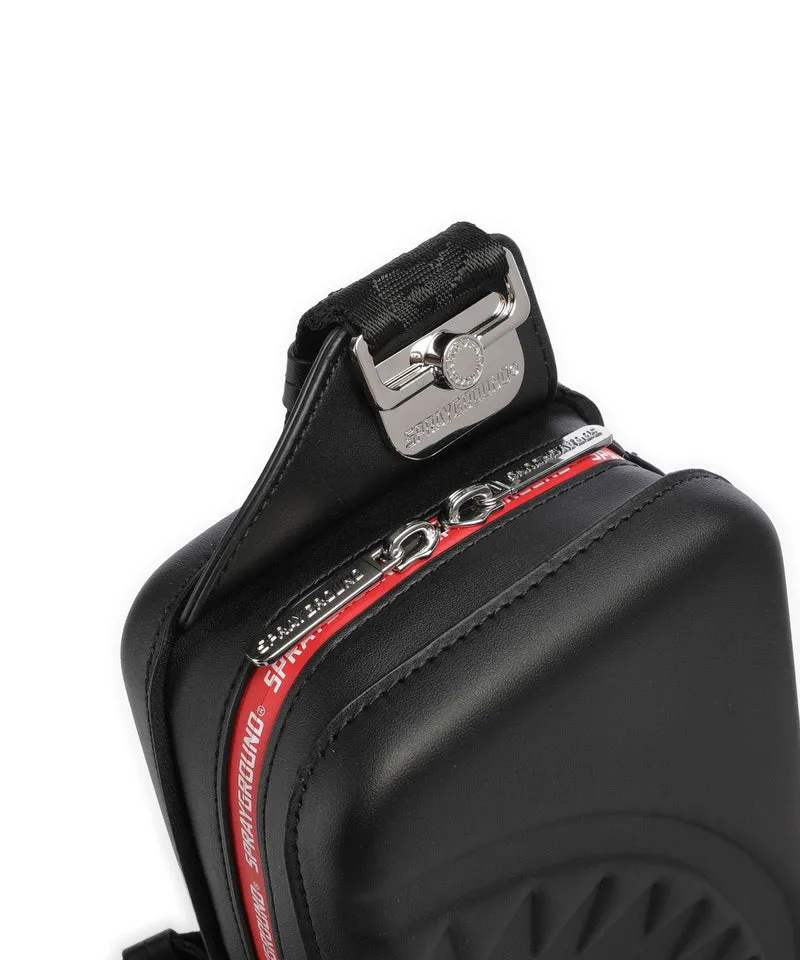 Sprayground Printed Zipper Shark Slingbag black