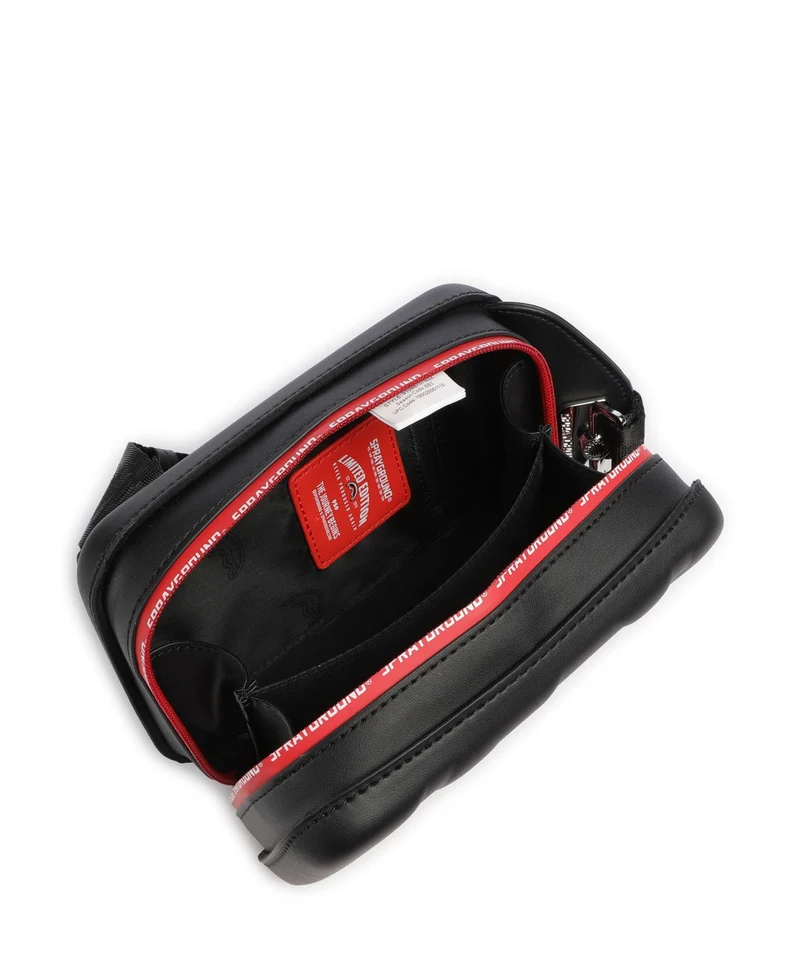 Sprayground Printed Zipper Shark Slingbag black