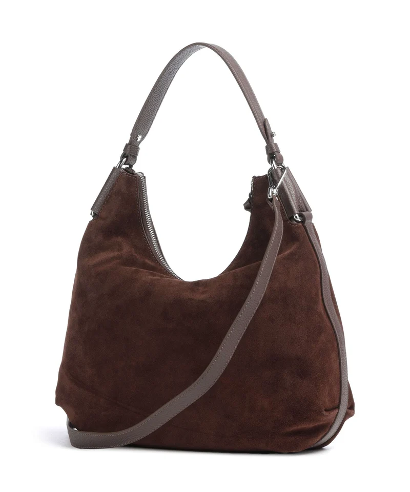Coccinelle Rebekka Suede Beuteltasche brunette
