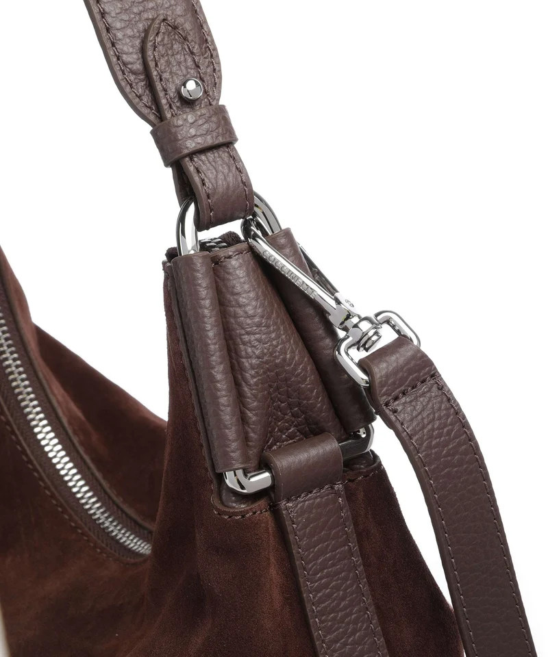 Coccinelle Rebekka Suede Beuteltasche brunette