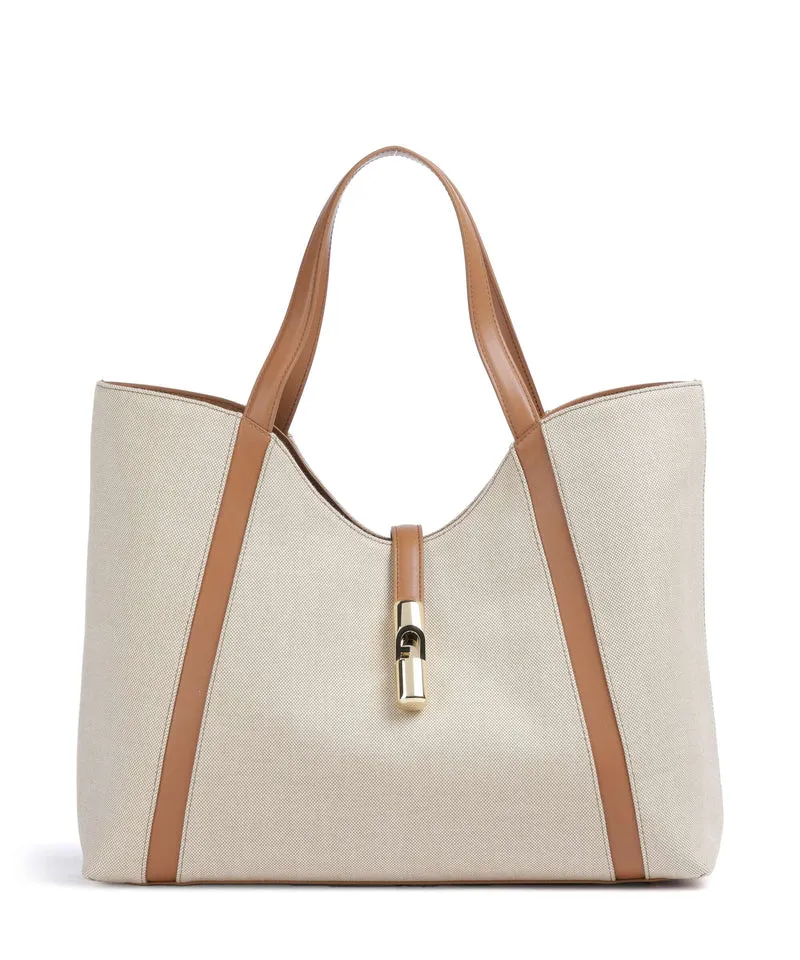 Furla Goccia XL Shopper naturale/brandy