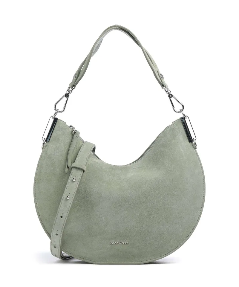 Coccinelle Sunup Suede Beuteltasche greenery