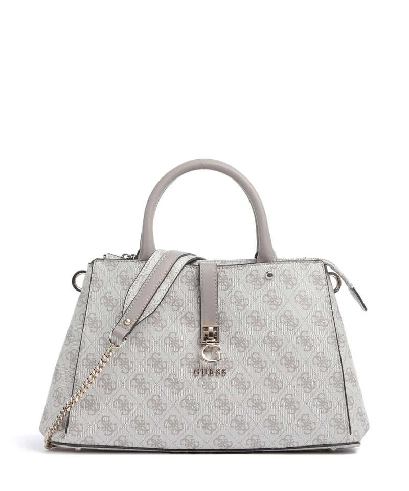 Guess Zamira Handtasche dark taupe logo