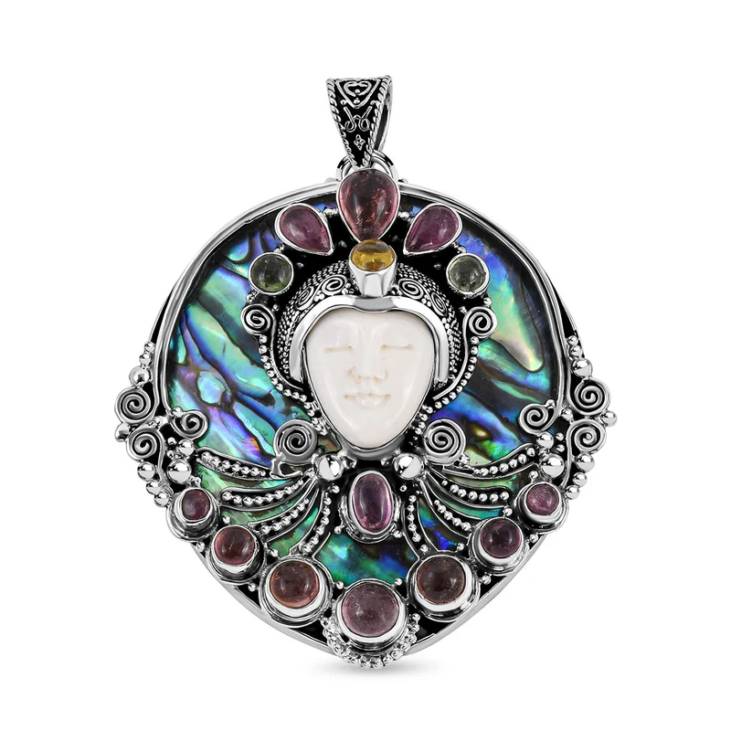Royal Bali Kollektion - Mehrfach-Turmalin Anhänger, 925 Silber ca. 13,23 ct