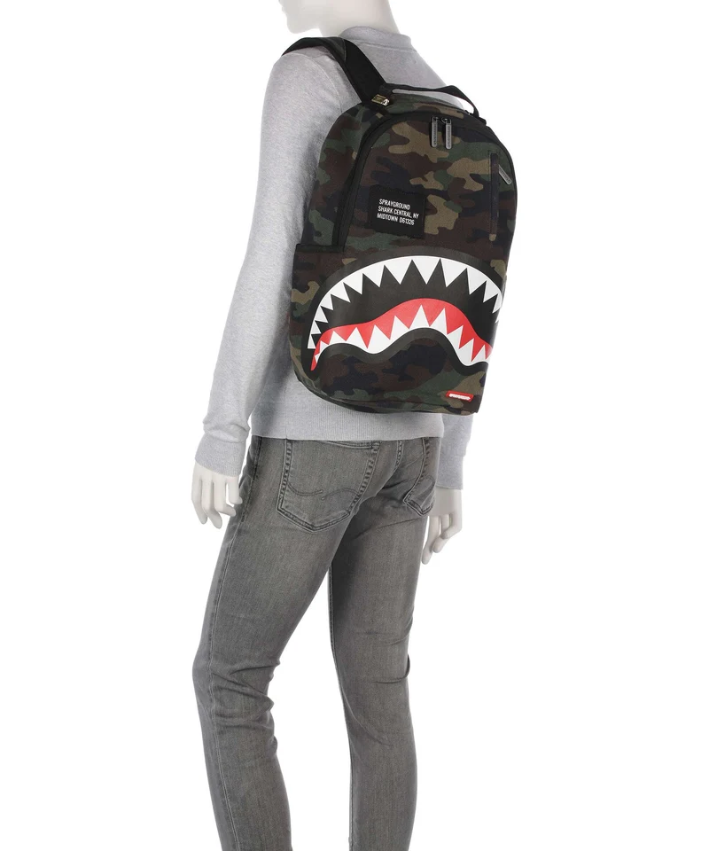 Sprayground Shark Central Camo Rucksack green