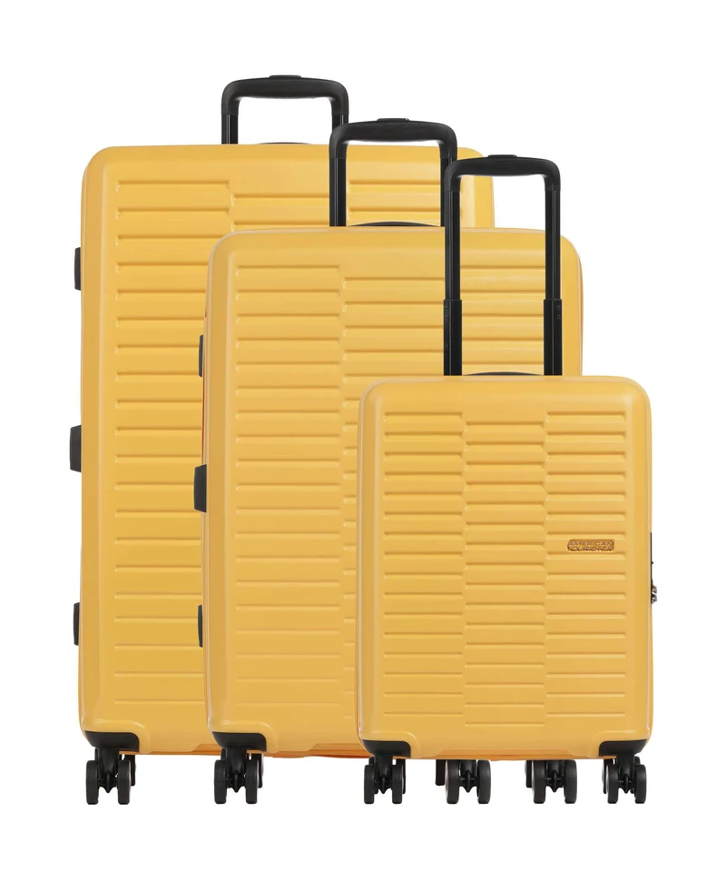 American Tourister Sunset Hills 4-Rollen Trolley Set lemon yellow