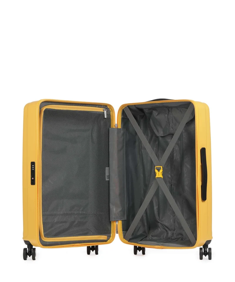 American Tourister Sunset Hills 4-Rollen Trolley Set lemon yellow