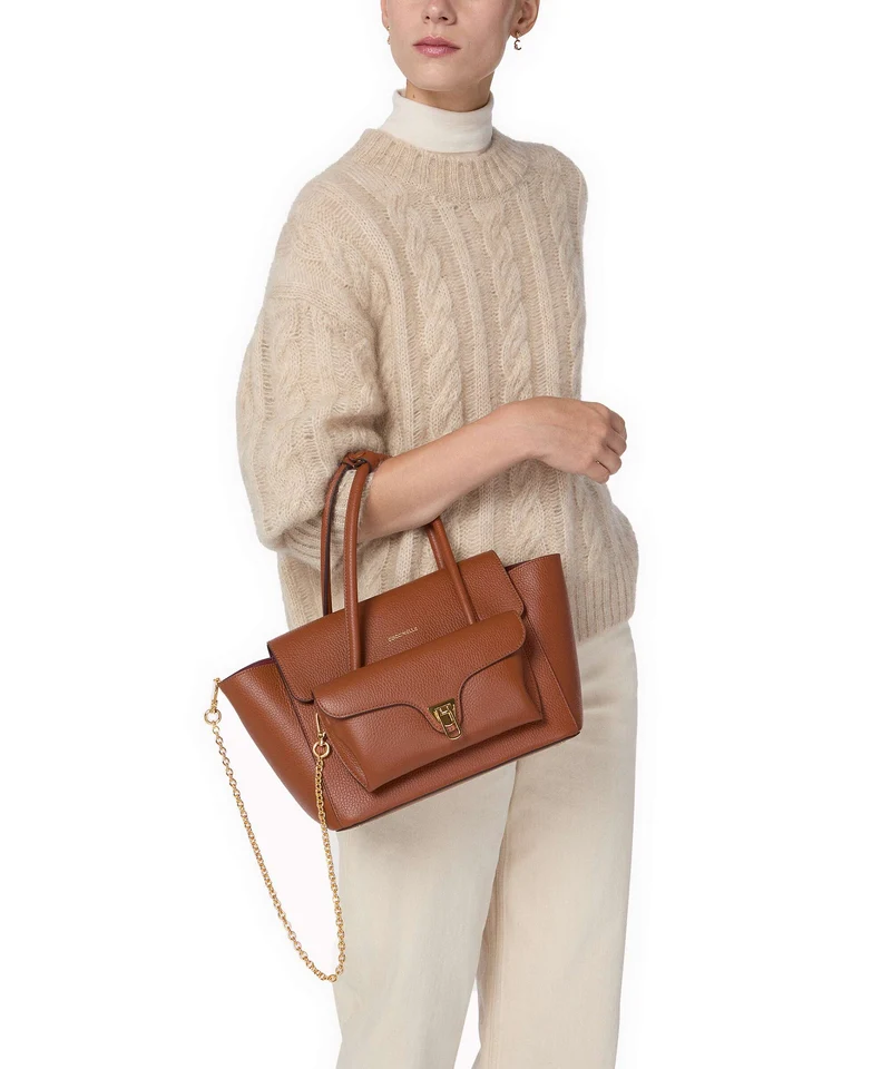 Coccinelle Beat Double Handtasche cognac