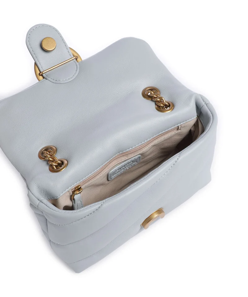 Pinko Love Puff Baby Schultertasche azzurro celeste/antique gold