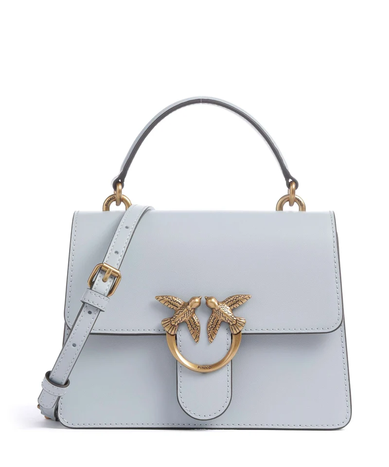 Pinko Love One Mini Handtasche azzurro celeste/antique gold
