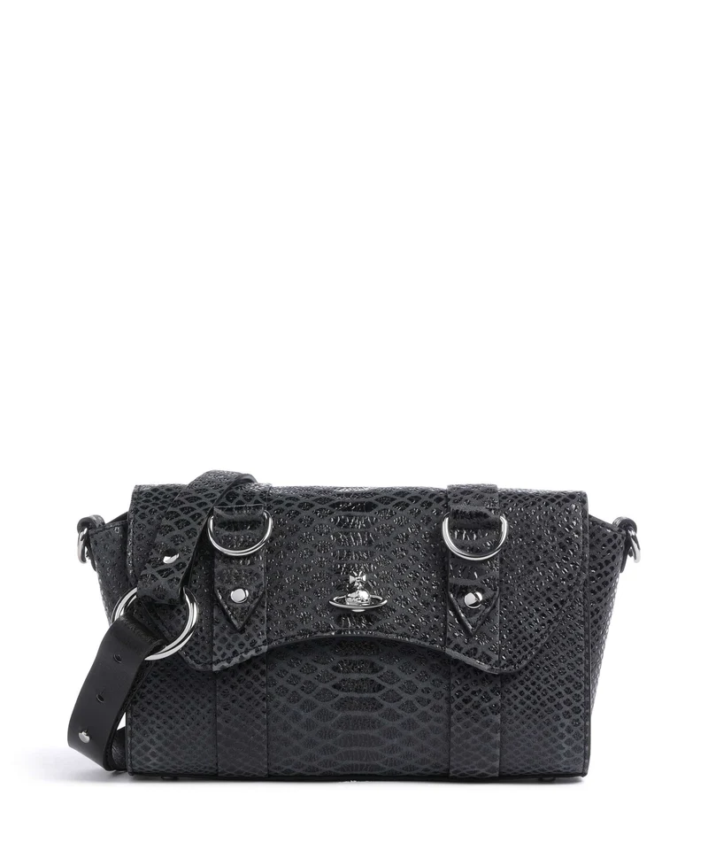 Vivienne Westwood Kimmy Snake Effect Umhängetasche dark grey