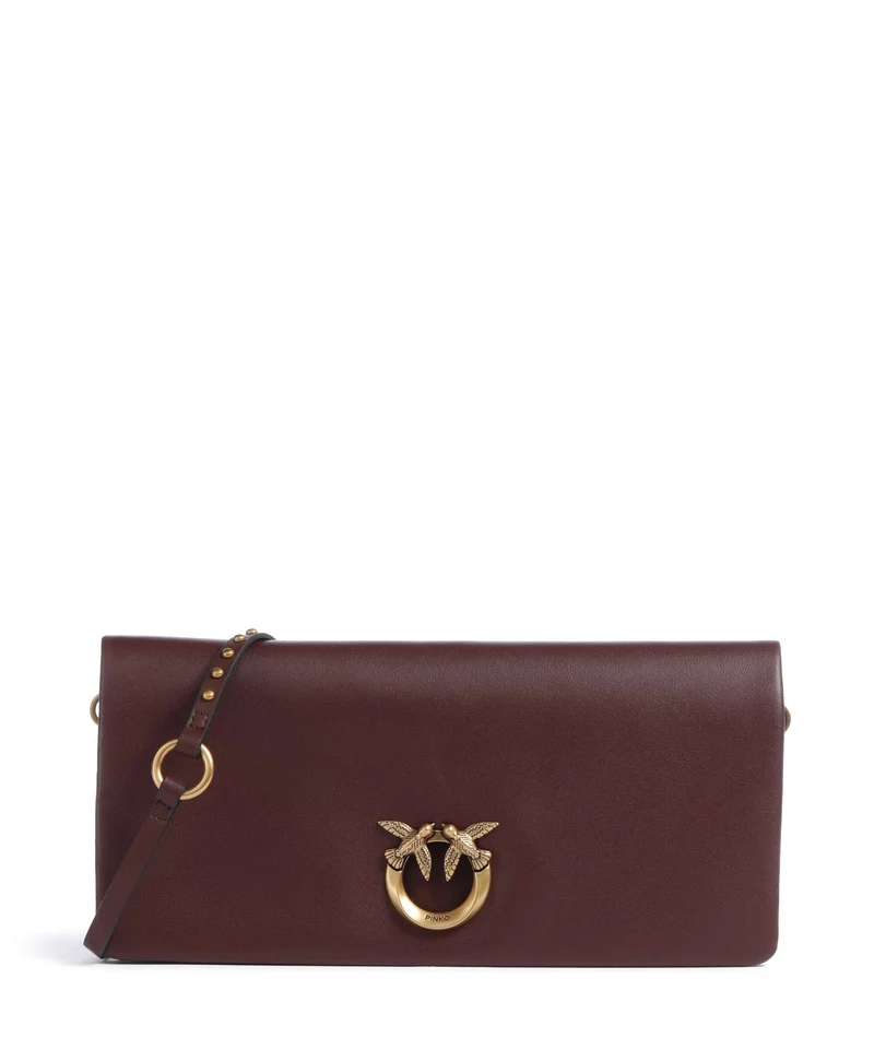 Pinko Click Soft Classic Umhängetasche burgundy wine/antique gold