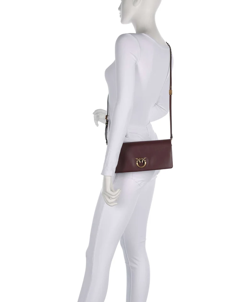 Pinko Click Soft Classic Umhängetasche burgundy wine/antique gold