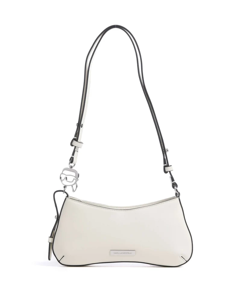 Karl Lagerfeld Ikon Smooth Schultertasche off white