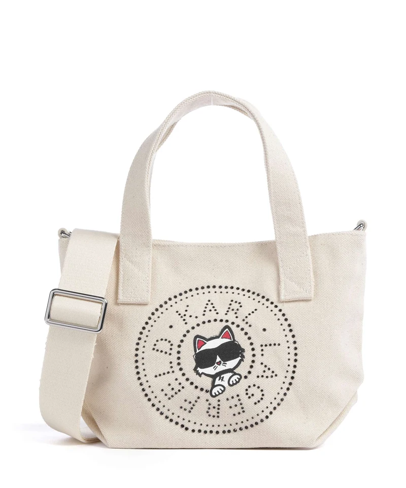 Karl Lagerfeld Ikon Circle Choupette Small Handtasche off white