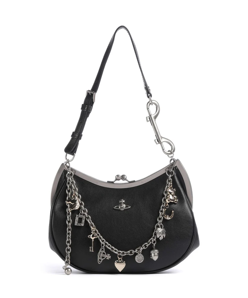 Vivienne Westwood Charm Frame Supple Schultertasche black/dark silver