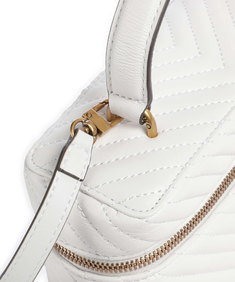 Pinko Vanity Mini Handtasche bianco nembo/antique gold