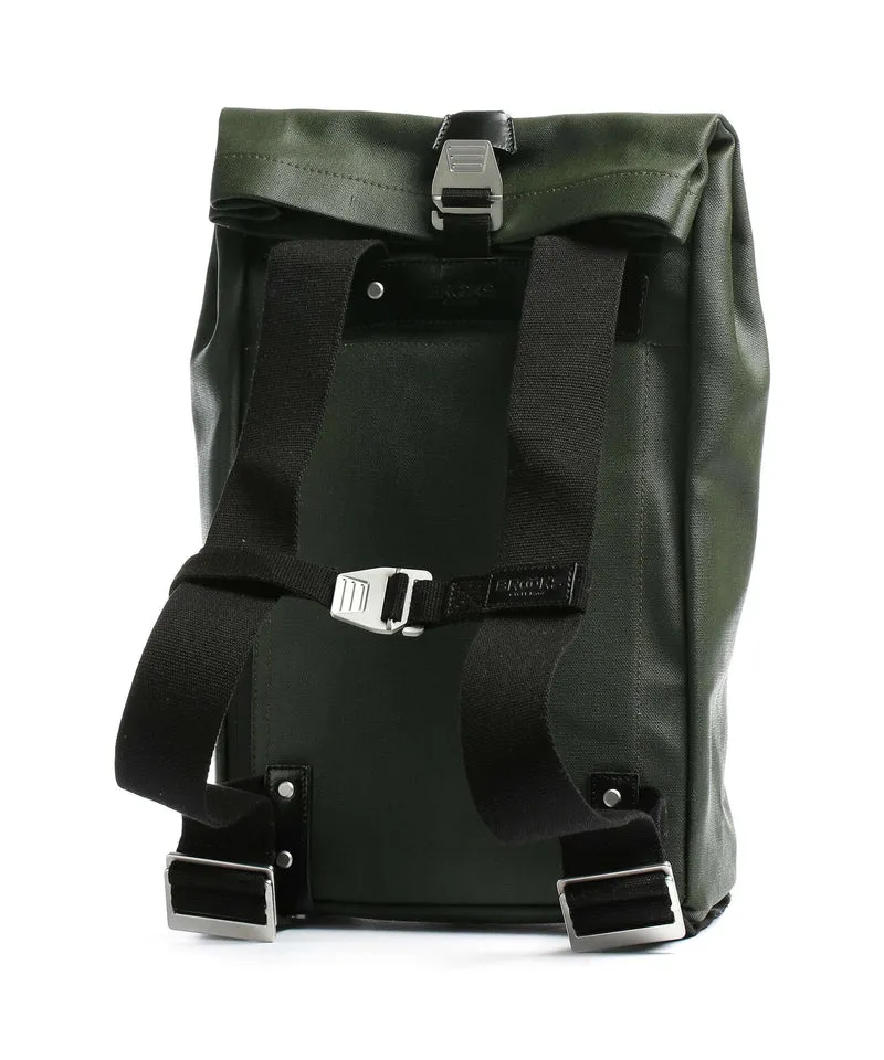 Brooks England Pickwick Cotton Canvas Small Rolltop Rucksack forest