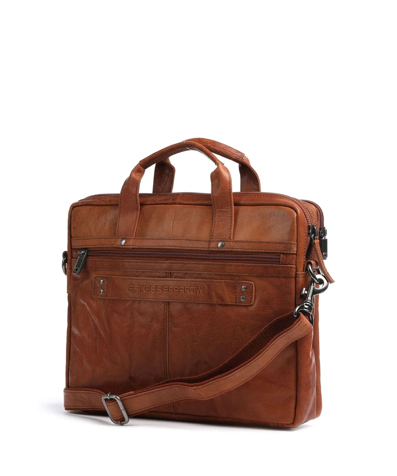 Spikes & Sparrow Bronco Aktentasche brandy