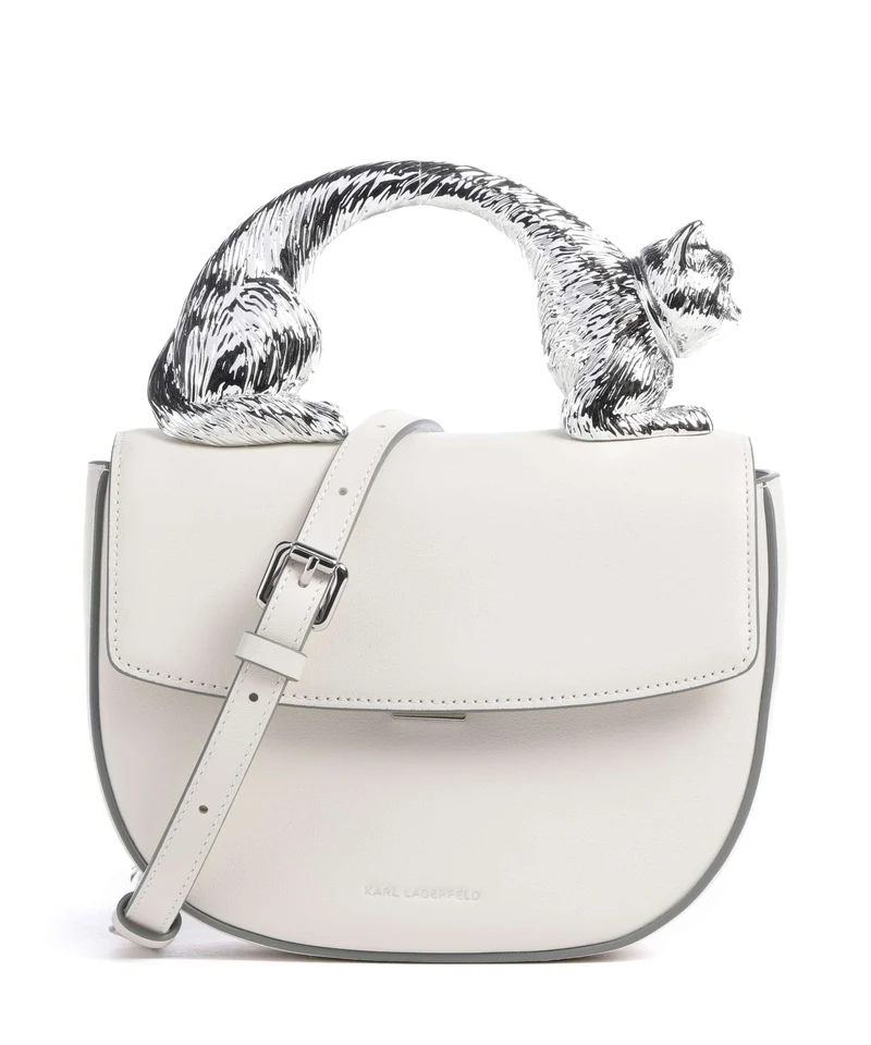 Karl Lagerfeld Ikon Choupette Umhängetasche off white