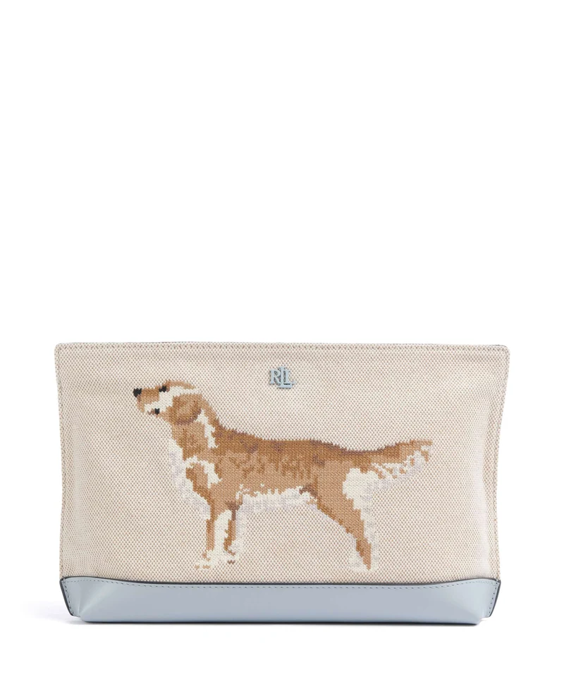 Lauren Ralph Lauren Kosmetiktasche natural/buff canvas/alpine blue