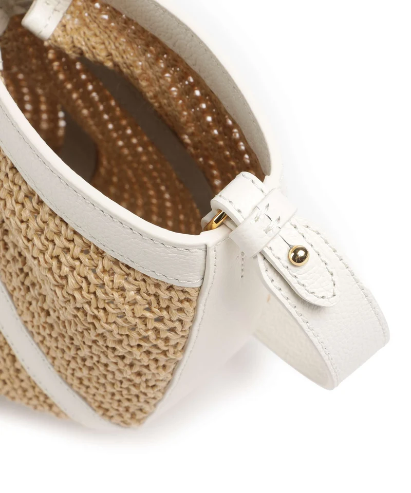 Coccinelle Shell Straw Handtasche natural/pearl