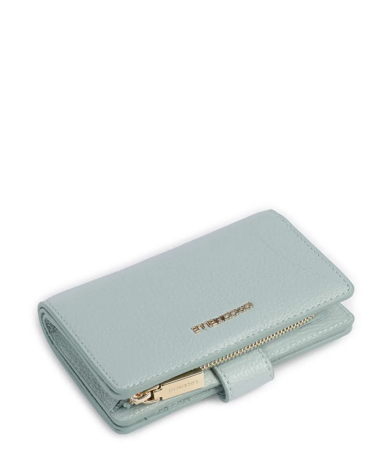 Coccinelle Metallic Soft Geldbörse aquamarine