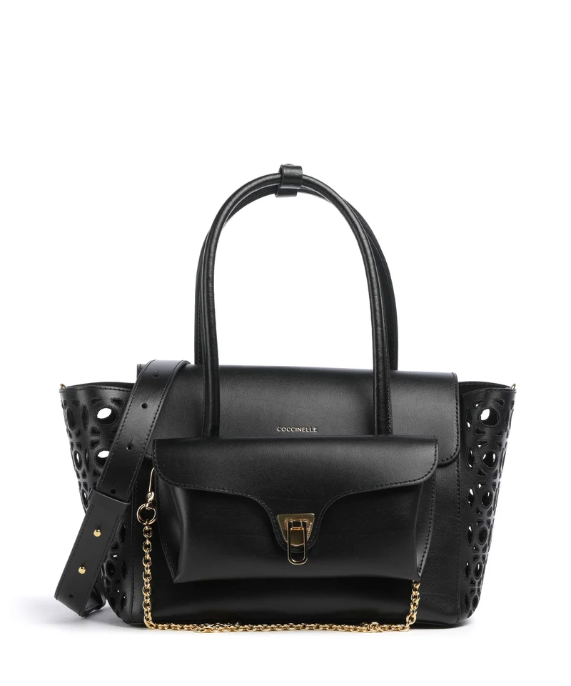 Coccinelle Beat Double Monogram Handtasche noir