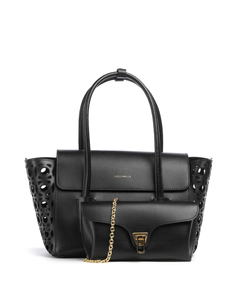 Coccinelle Beat Double Monogram Handtasche noir