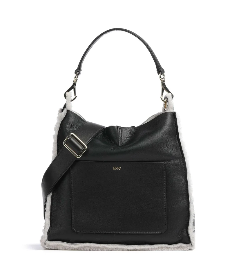 Abro Shearling Raquel Beuteltasche black/white