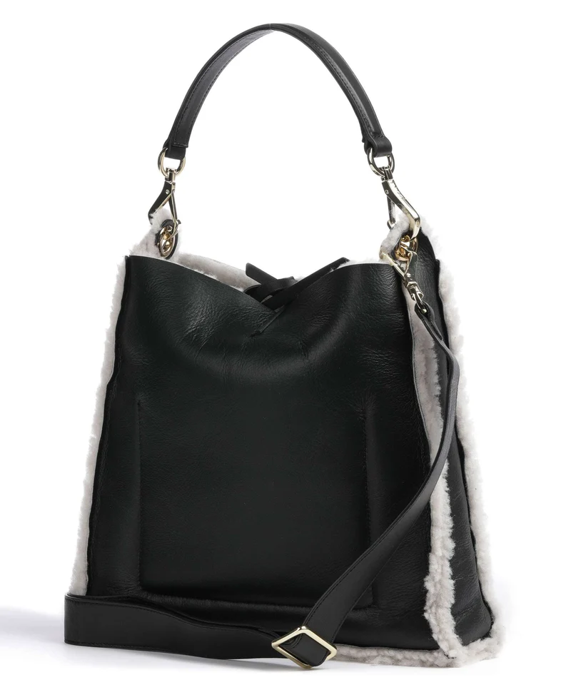 Abro Shearling Raquel Beuteltasche black/white
