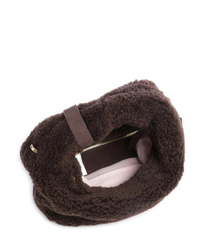 Les Visionnaires Greta Teddy Micro Umhängetasche pecan