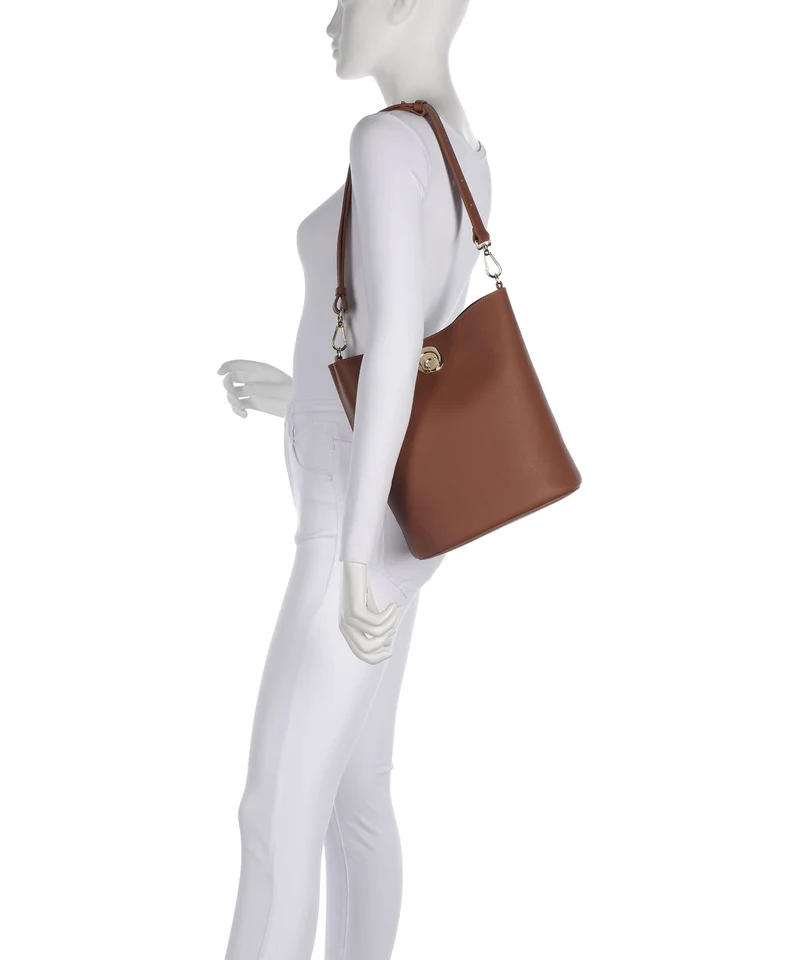 Coccinelle Nikla Bucket Handtasche cognac/noir